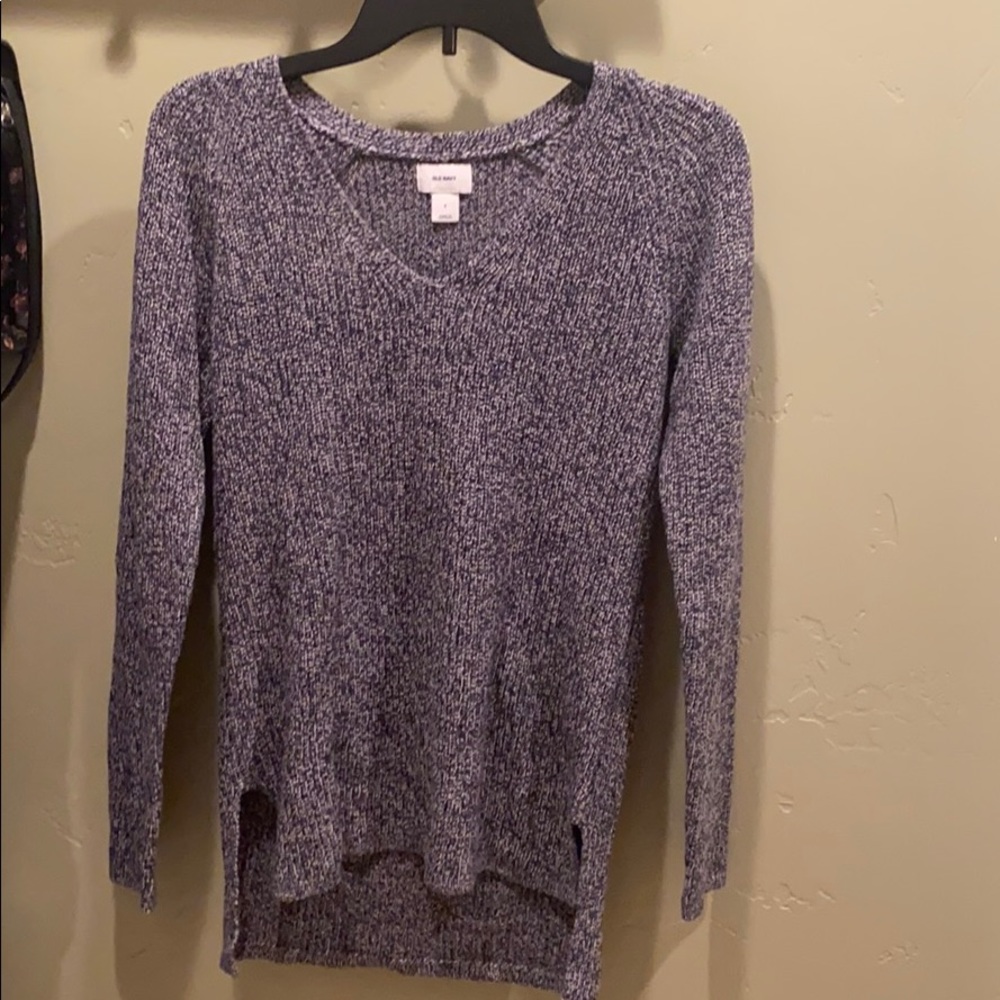 Heather Blue V-neck Sweater